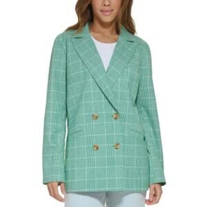 New Levi's Women's Green Plaid Double Breasted Blazer Size XXL